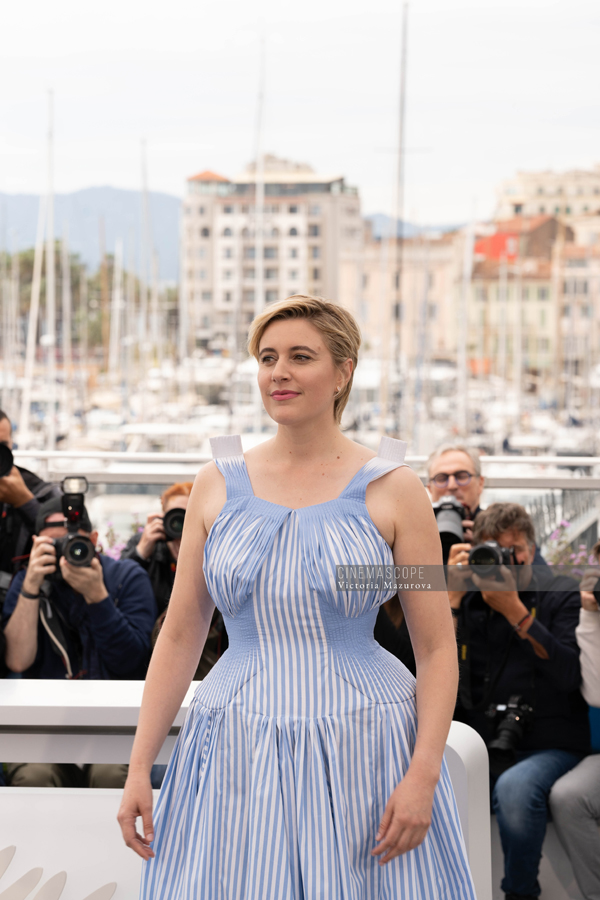 President of the Jury, Greta Gerwig attends the jury photocall at the 77th annual Cannes Film Festival at Palais des Festivals on May 14, 2024 in Cannes, France.